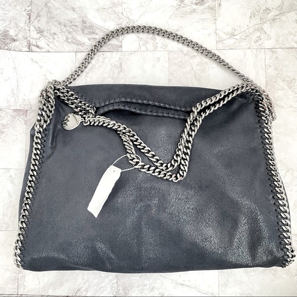 🆕 Authentic Stella McCartney Navy 3 Chain Falabella Tote Bag - Picture 1 of 9